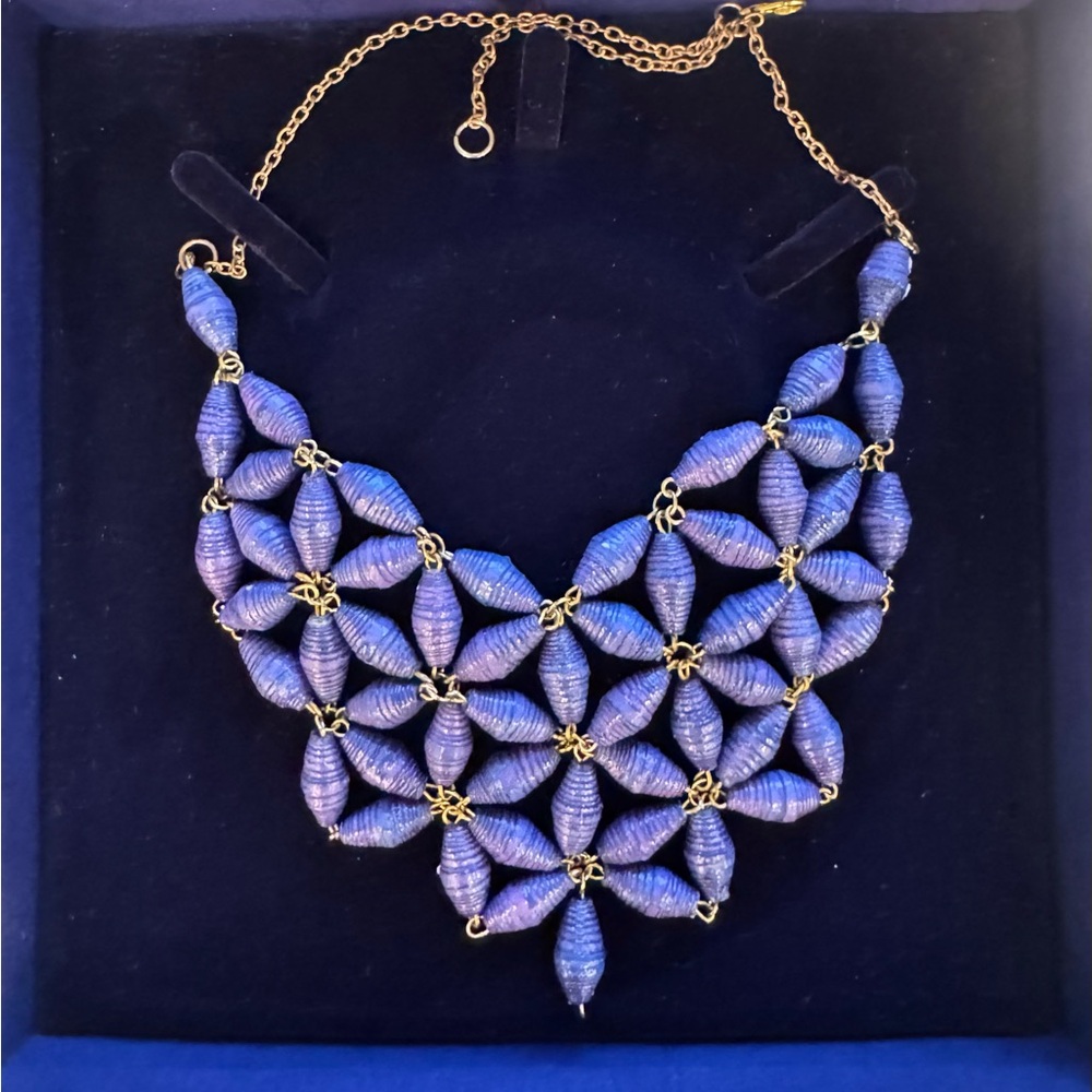Elegant Blue and Gold Necklace